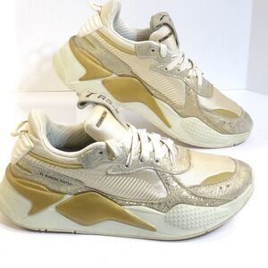 PUMA RS-X Glimmer Gold Metallic Running Shoes Womens 9 Sneakers